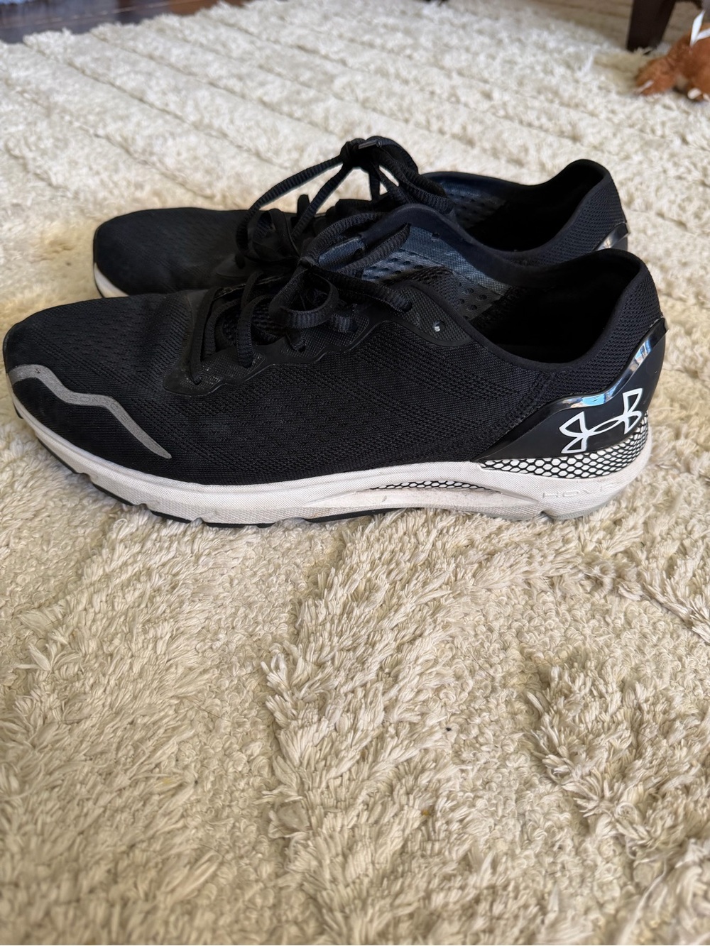 Under Armour Black and White Lightweight Mesh Trainers